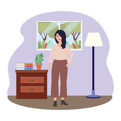 Fashion woman in room design