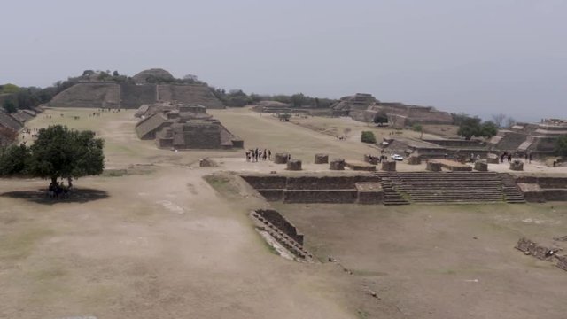 Panoramic view. Monte Alban, large pre-Columbian Zapotec archaeological site in Xoxocotlan area of Oaxaca Mexico