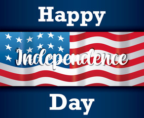 happy independence day card with flag