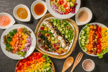 サラダ　Trendy healthy food  chopped salad 