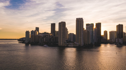 Golden Sunset in Brickell key Miami