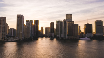 Fototapeta premium Sunset in Brickell Key Miami 