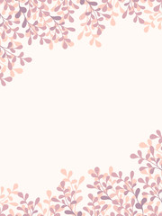 Obraz na płótnie Canvas 葉っぱのフレーム/ピンク