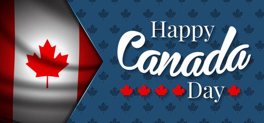 Celebrate banner of the national day of Canada. Happy independence day card of Canada. Happy Canada day greeting card poster.