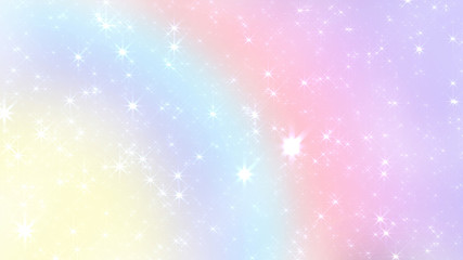 Holographic Abstract Kawaii universe princess colors Fantasy Pastel Fairy rainbow stars and blurs background.  © NotjungCG