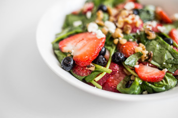 Fresh Strawberry Spinach Salad with Honey Balsamic Dressing 