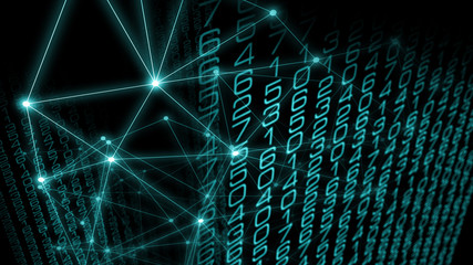 Digital transformation data streaming, black background