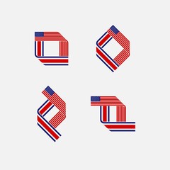 unique flag vector logo