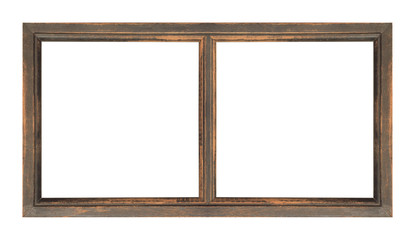 wide wooden frame isolated on white