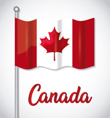 poster of happy canada day with flag