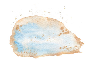 Watercolor background textures hand painted on white background