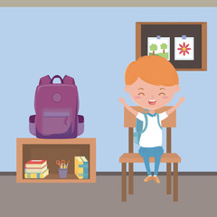 Classroom and boy of school design