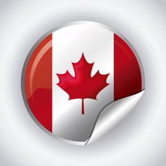 Obraz premium flag of canada in shape circle