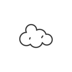 Cloudy weather line icon. linear style sign for mobile concept and web design. Cloud outline vector icon. Meteorology forecast symbol, logo illustration. Vector graphics