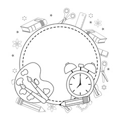 Seal stamp and school supplies design