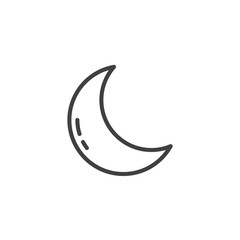 Naklejka na ściany i meble Crescent moon line icon. linear style sign for mobile concept and web design. Clear night weather outline vector icon. Forecast weather symbol, logo illustration. Vector graphics