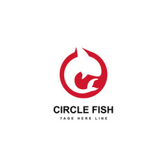 circle fish logo template