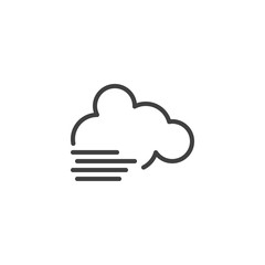 Cloud and fog line icon. linear style sign for mobile concept and web design. Cloudy and foggy weather outline vector icon. Symbol, logo illustration. Vector graphics