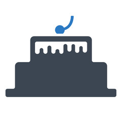 Fototapeta premium Birthday cake vector icon