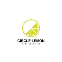 circle lemon logo template