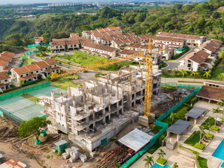 Fototapeta premium Beautiful aerial view of the construction of a building