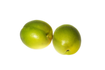 Japanese plum isolated white background 