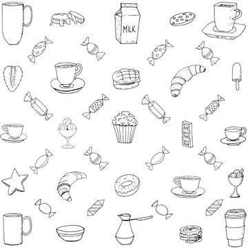 Hand-drawn vector doodle coffee. Useful for packaging, menu design and interior decoration. Illustration on white background. Yummy. Drawn cup of coffee. Tea. © Artist_inspirer