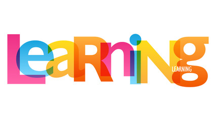 LEARNING colorful vector concept word typography banner