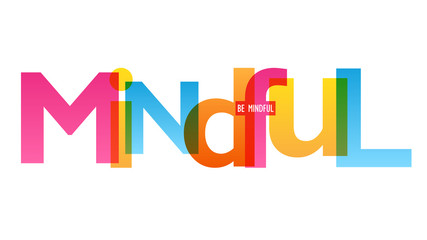 MINDFUL colorful vector concept word typography banner