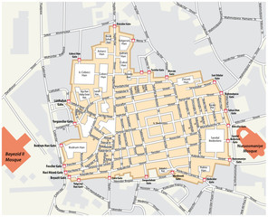 Map of the Grand Bazaar in the Fatih district of Istanbul