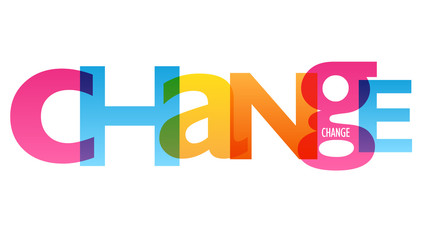 CHANGE colorful vector concept word typography banner