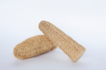 luffa sponge on white background.