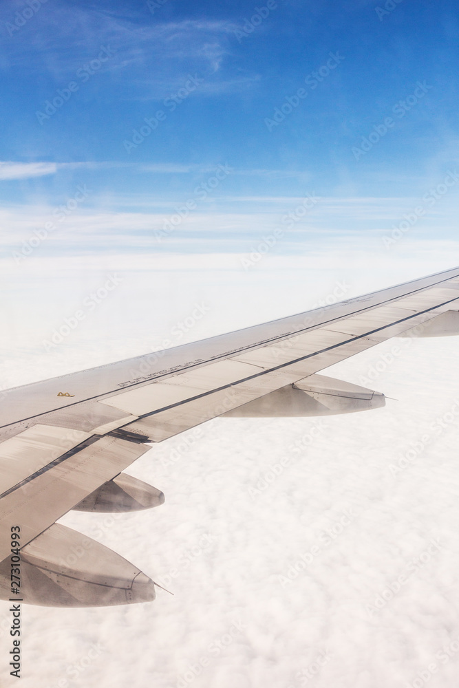 Canvas Prints plane wings and the sky view from the passenger window