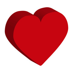 Heart shape icon isolated.3D vector object.Love theme. Can be used as a design element.