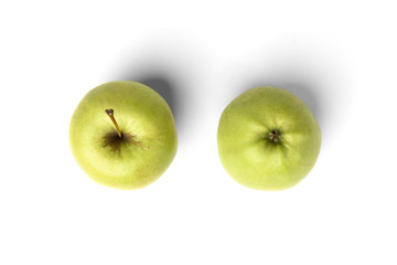 Green apple  isolated on white background.