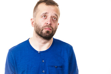 Fototapeta premium Sad worried adult man