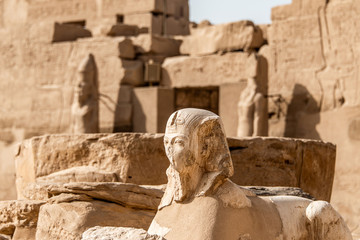 Anscient Temple of Karnak in Luxor - Archology Ruine Thebes Egypt beside the nile river