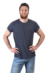 Fototapeta premium portrait of a man on white