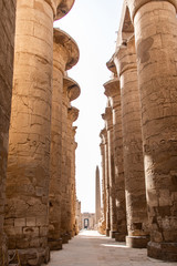 Anscient Temple of Karnak in Luxor - Archology Ruine Thebes Egypt beside the nile river