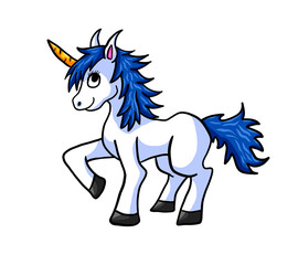 Happy Stylized Little Unicorn