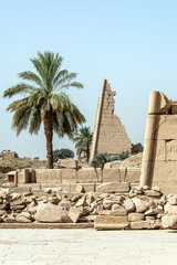 Anscient Temple of Karnak in Luxor - Archology Ruine Thebes Egypt beside the nile river