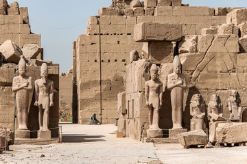 Anscient Temple of Karnak in Luxor - Archology Ruine Thebes Egypt beside the nile river