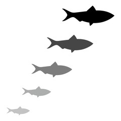 Many fishes different size icon, sign, logo