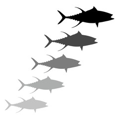 Many fishes different size icon, sign, logo