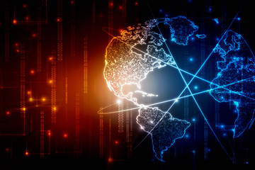 2d illustration world map abstract background