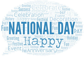 National Day Word Cloud. Wordcloud Made With Text.