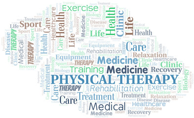 Obraz premium Physical Therapy word cloud. Wordcloud made with text only.