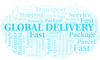 Global Delivery word cloud. Wordcloud made with text only.