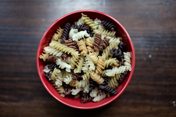 Organic healthy spiral pasta