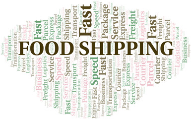 Food Shipping word cloud. Wordcloud made with text only.